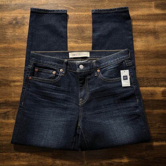 Gap Women’s 28 Jeans Best Girlfriend Mid Rise 26" Inseam Slim Straight Denim - Picture 3 of 12
